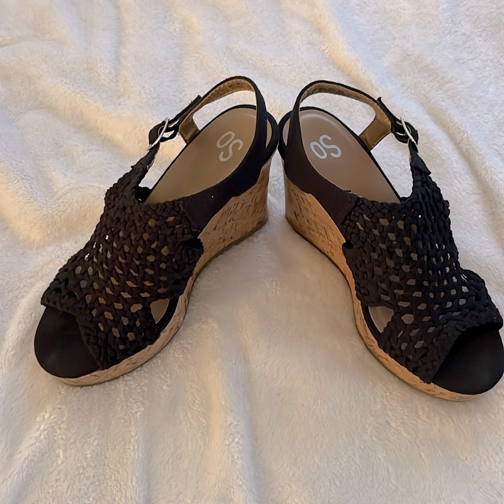 Wedge Slingback woven sandals